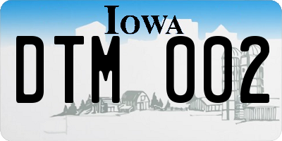 IA license plate DTM002