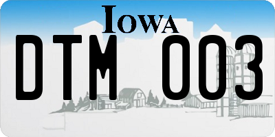 IA license plate DTM003
