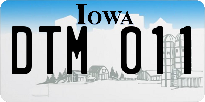 IA license plate DTM011