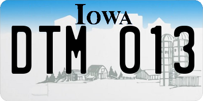 IA license plate DTM013