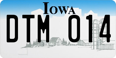 IA license plate DTM014
