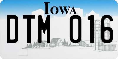 IA license plate DTM016