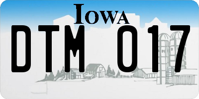 IA license plate DTM017