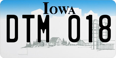IA license plate DTM018