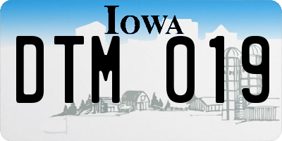 IA license plate DTM019