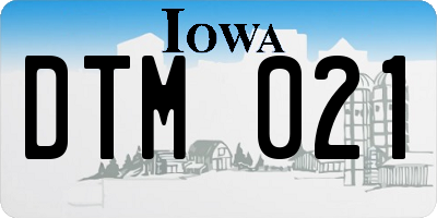 IA license plate DTM021