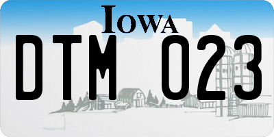 IA license plate DTM023