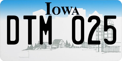 IA license plate DTM025