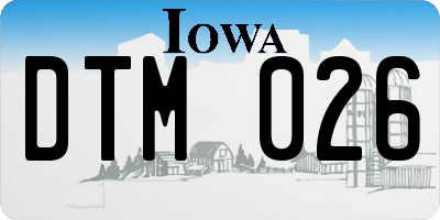 IA license plate DTM026