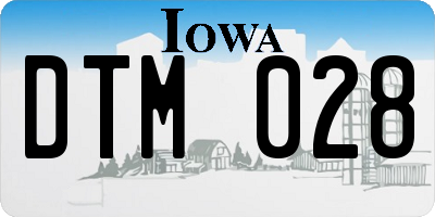 IA license plate DTM028