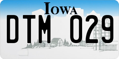 IA license plate DTM029