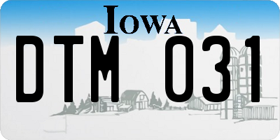 IA license plate DTM031