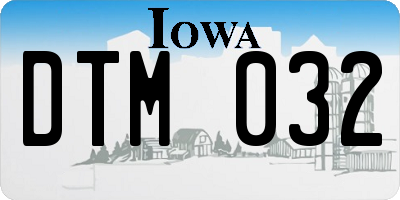 IA license plate DTM032