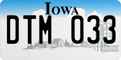 IA license plate DTM033
