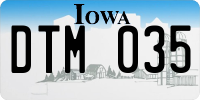 IA license plate DTM035