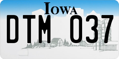 IA license plate DTM037