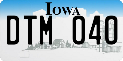 IA license plate DTM040