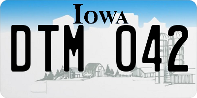IA license plate DTM042
