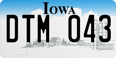 IA license plate DTM043