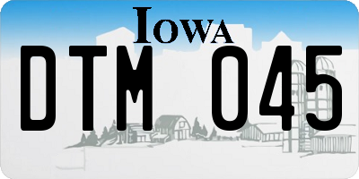IA license plate DTM045