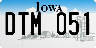 IA license plate DTM051