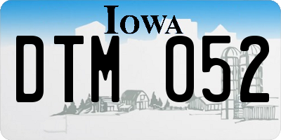 IA license plate DTM052