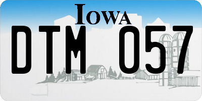 IA license plate DTM057