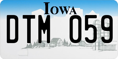 IA license plate DTM059
