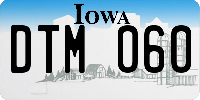 IA license plate DTM060