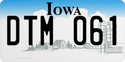 IA license plate DTM061