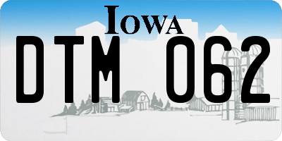 IA license plate DTM062
