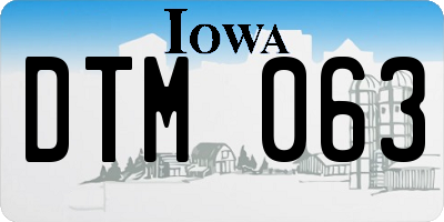 IA license plate DTM063