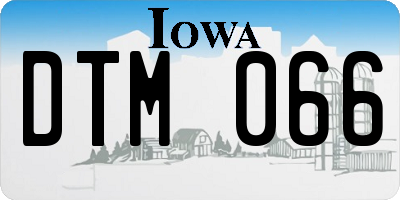 IA license plate DTM066