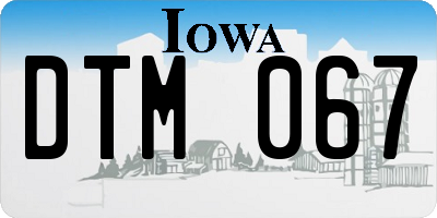 IA license plate DTM067