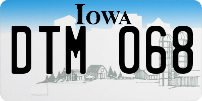 IA license plate DTM068