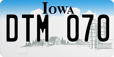 IA license plate DTM070
