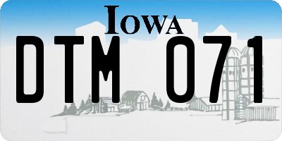 IA license plate DTM071