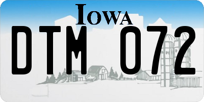 IA license plate DTM072