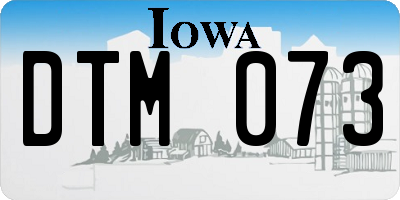 IA license plate DTM073