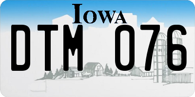 IA license plate DTM076