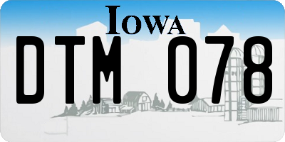 IA license plate DTM078