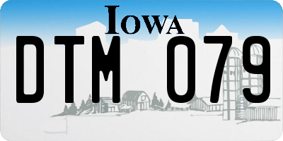 IA license plate DTM079