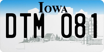 IA license plate DTM081