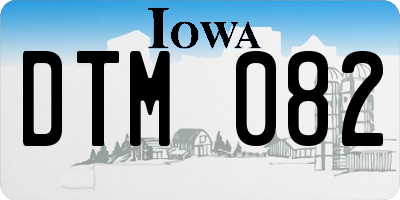 IA license plate DTM082