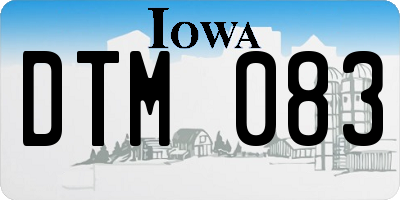 IA license plate DTM083