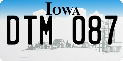 IA license plate DTM087