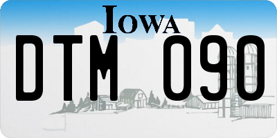 IA license plate DTM090
