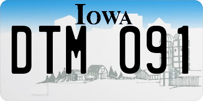 IA license plate DTM091