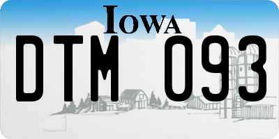 IA license plate DTM093