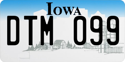 IA license plate DTM099